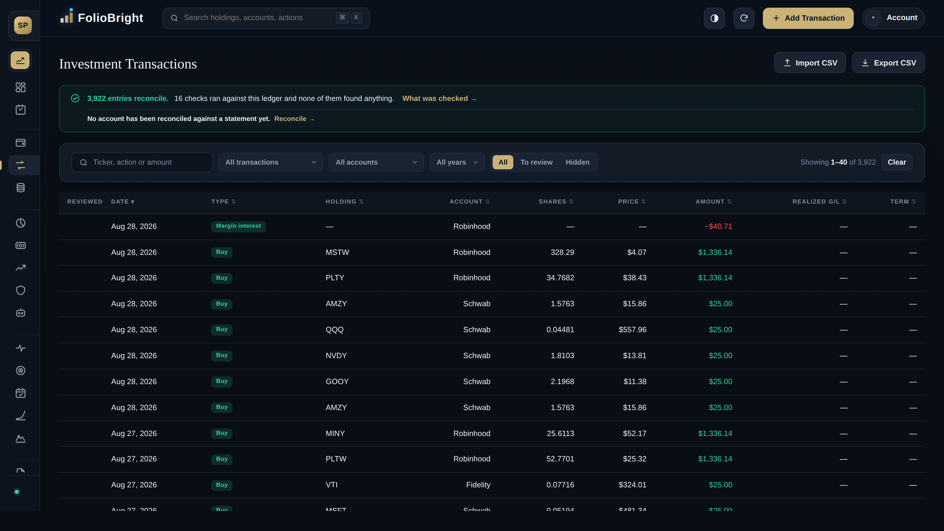 FolioBright transactions